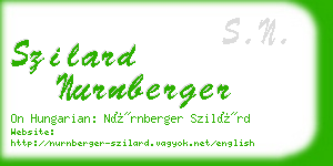 szilard nurnberger business card